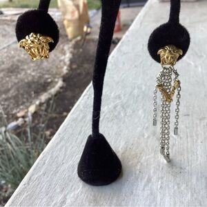Gold and Silver Chain Drop Earrings